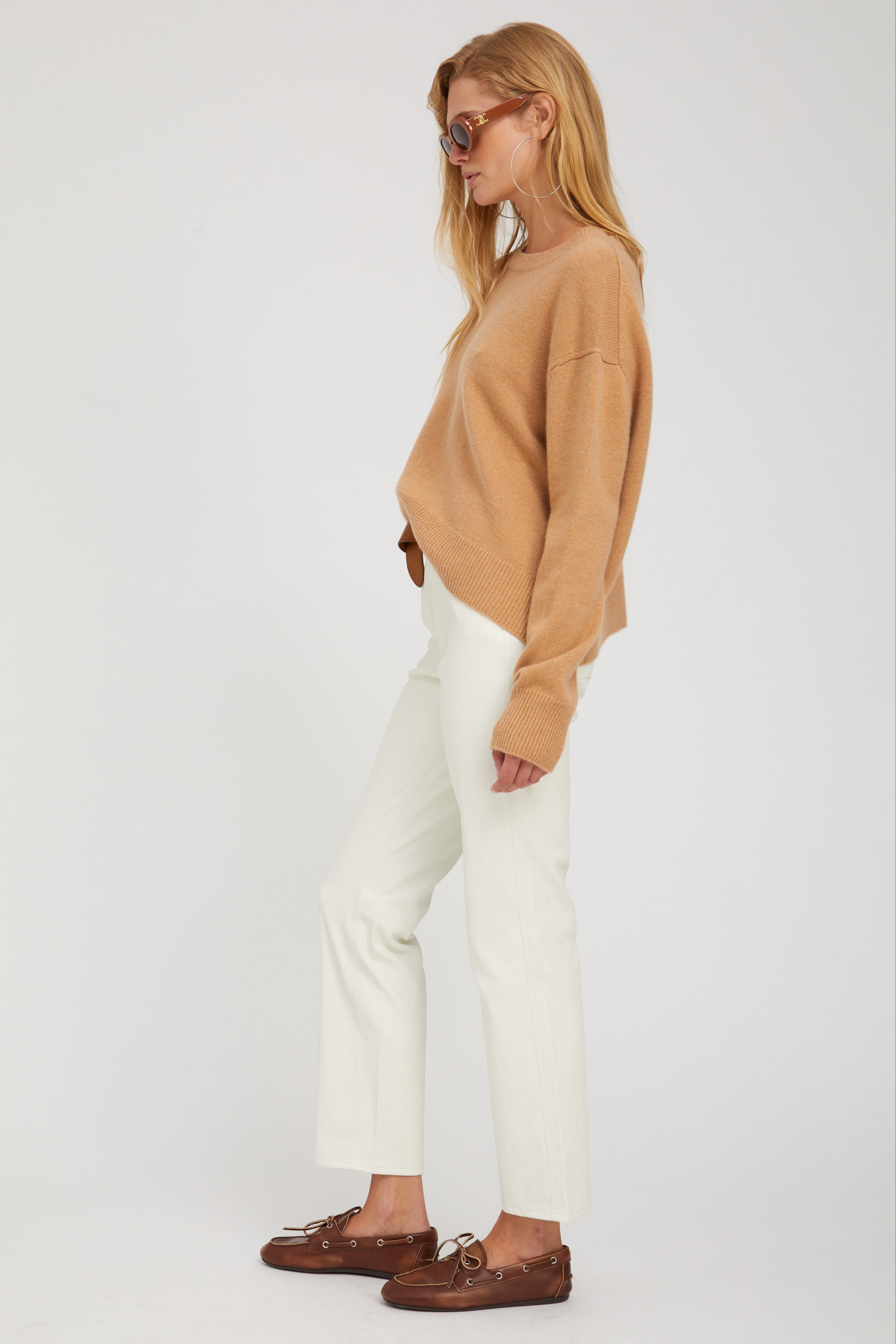 Leather 5 Pocket Ankle Slim Straight