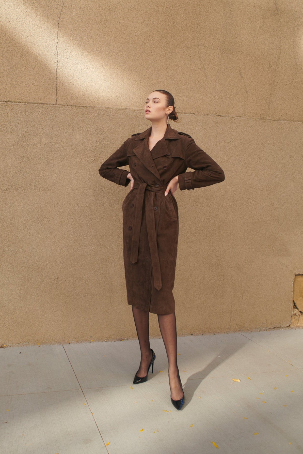 Belle De Jour Americano Suede Trench