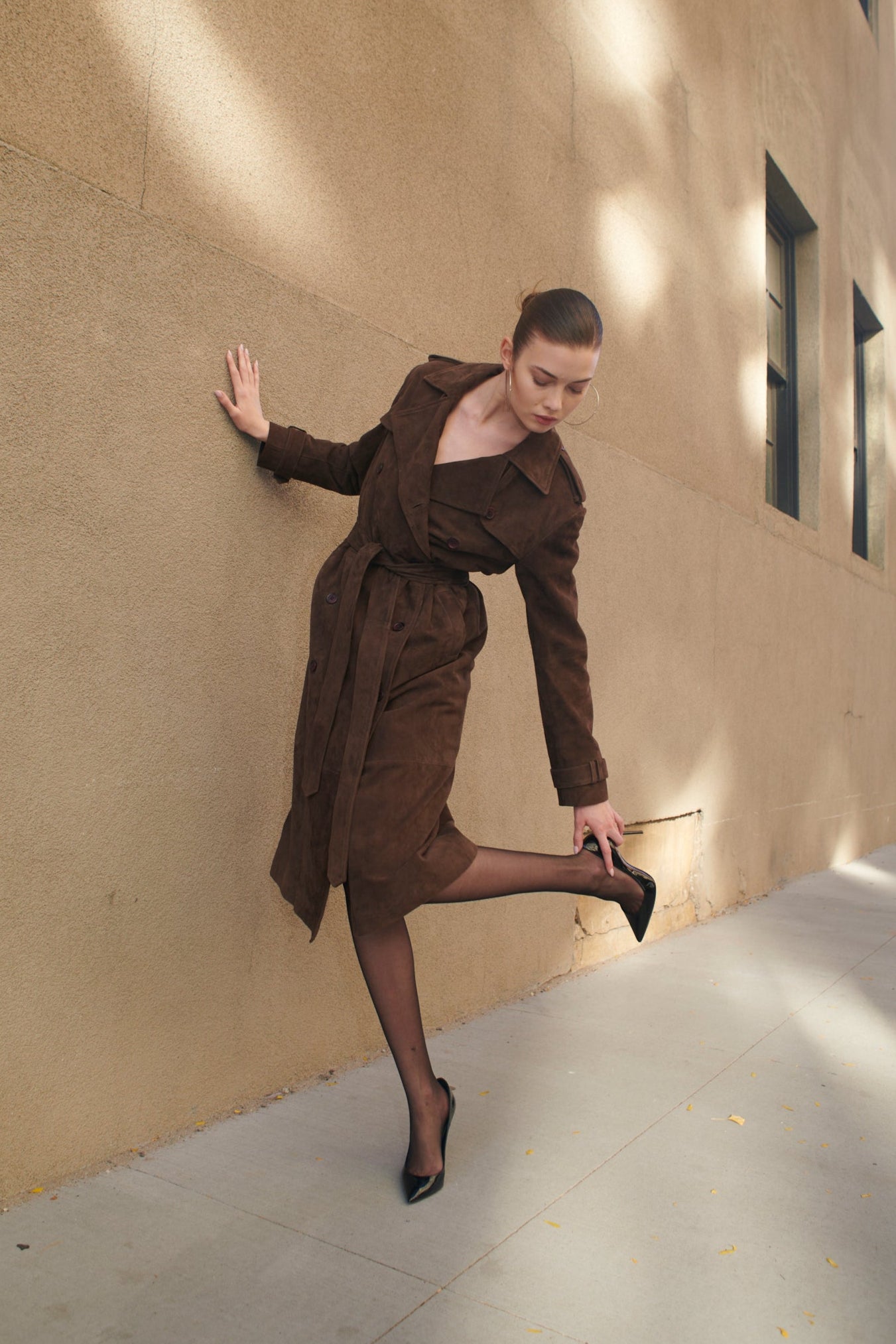 Belle De Jour Americano Suede Trench