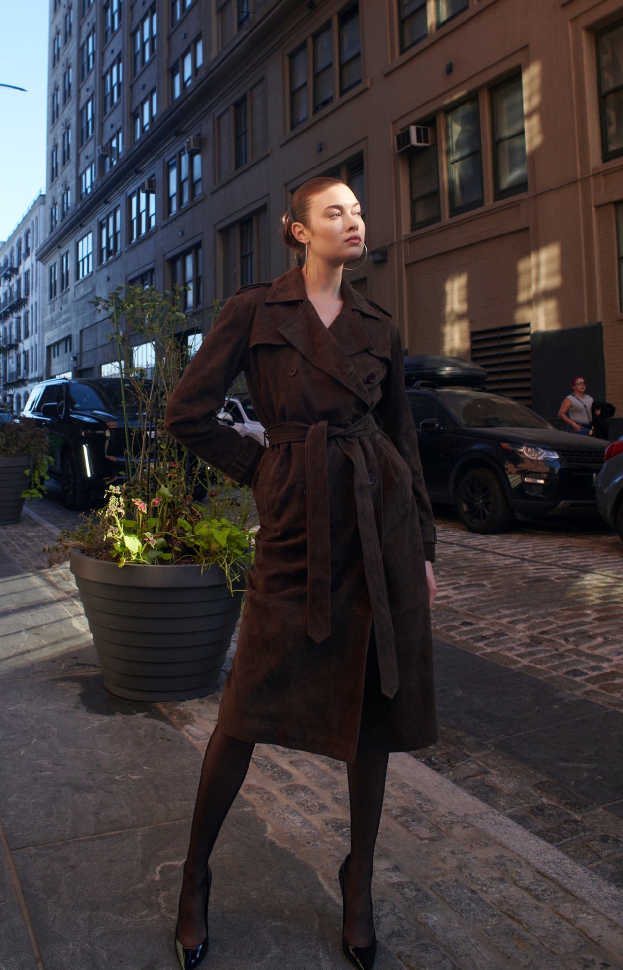 Belle De Jour Americano Suede Trench