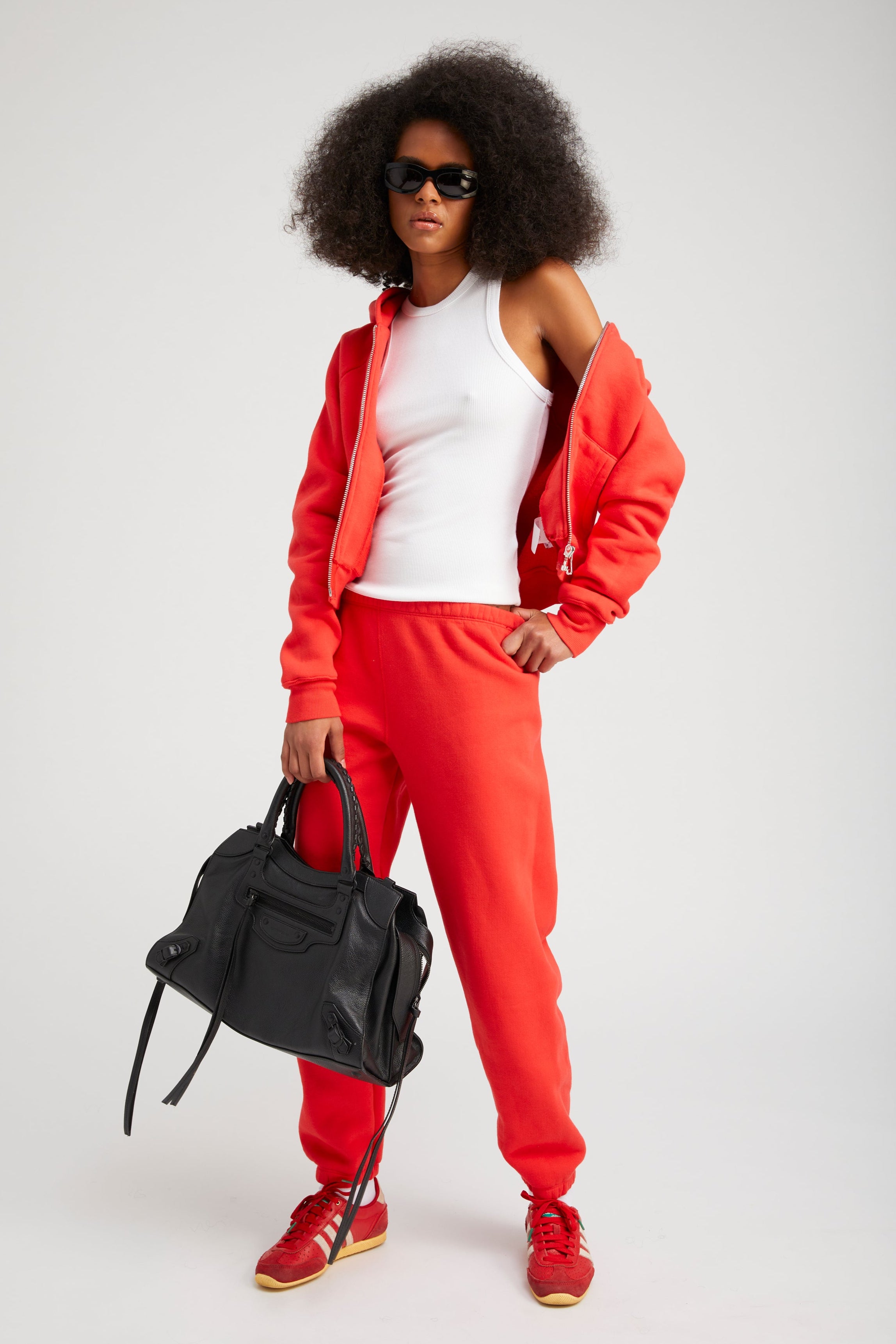 Red Cotton Mini Logo Sweatpants