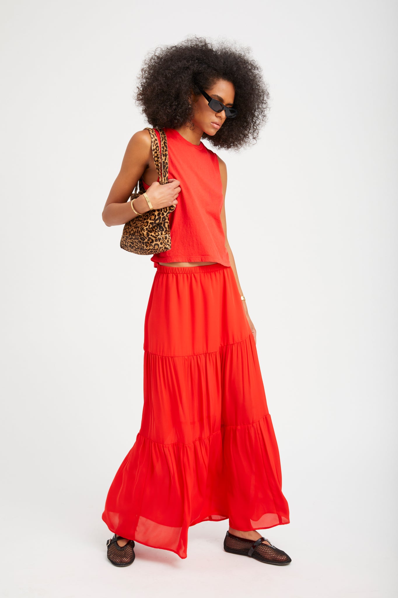 Red Cotton Muscle Tee
