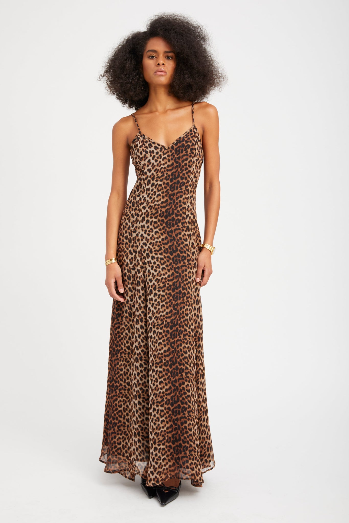 Jaguar Silk Bias Maxi Dress