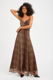 Jaguar Silk Bias Maxi Dress
