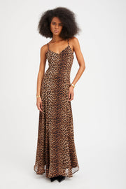 Jaguar Silk Bias Maxi Dress