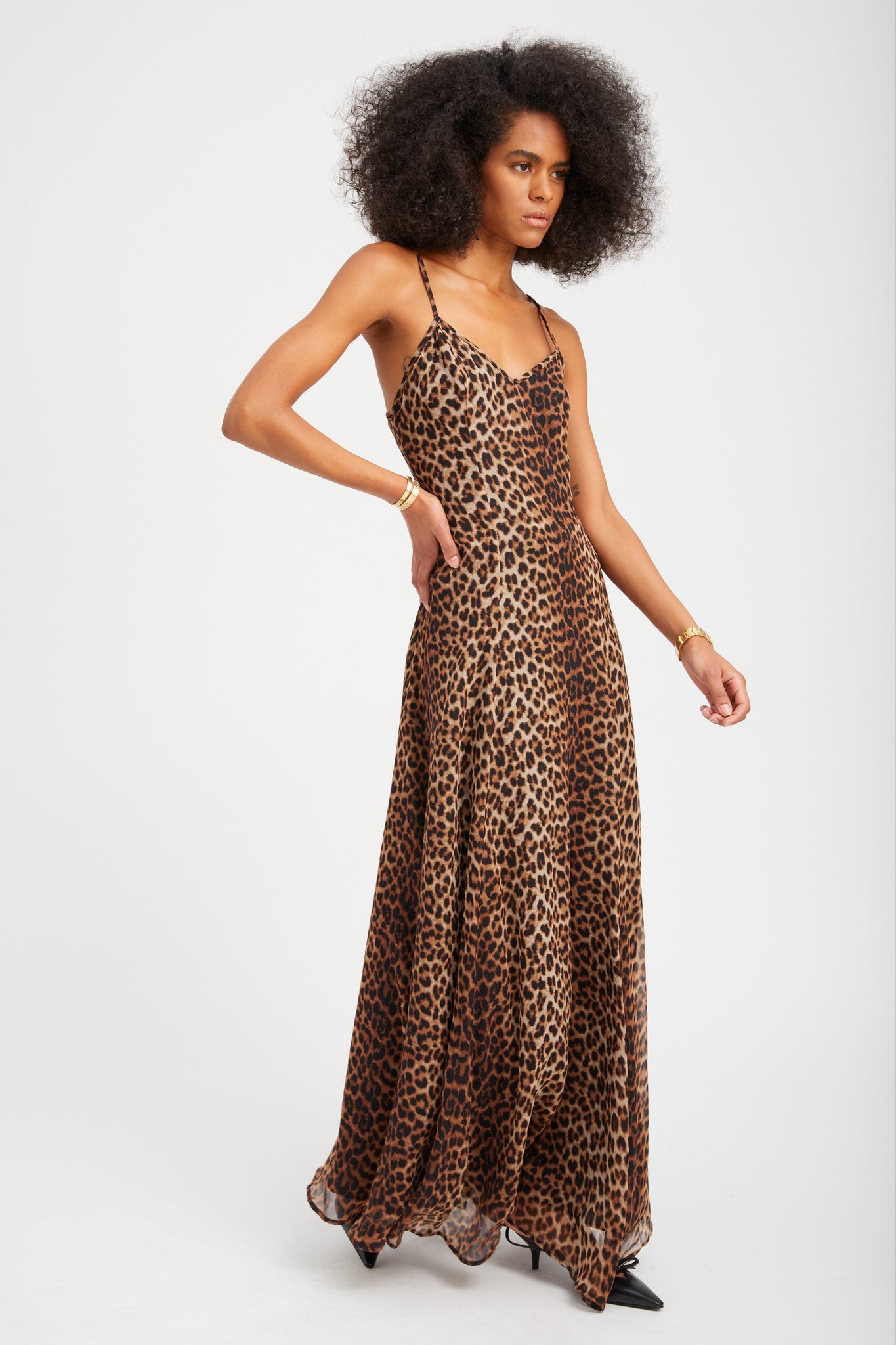 Jaguar Silk Bias Maxi Dress