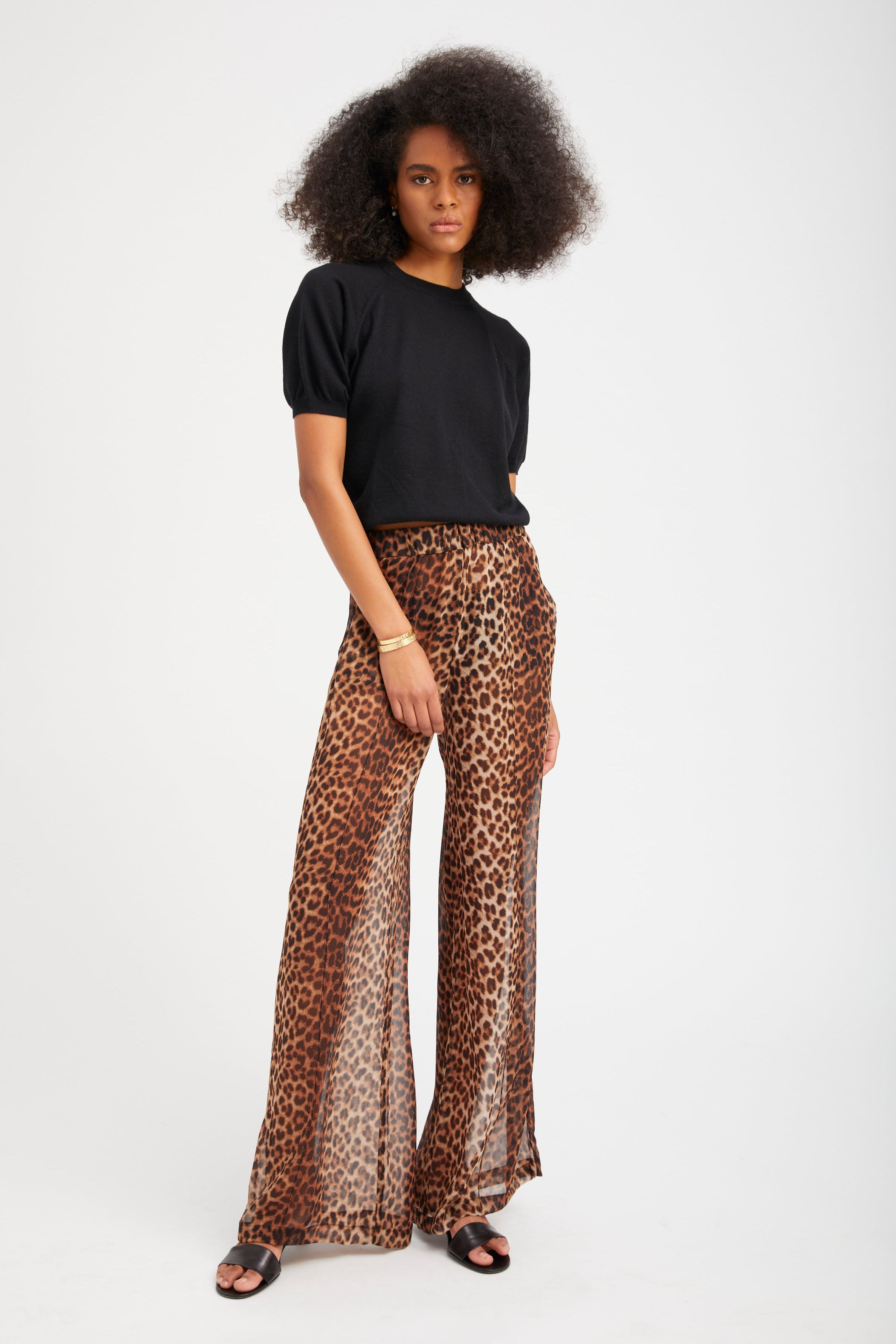 Jaguar Silk Wide Leg Pintuck Trousers