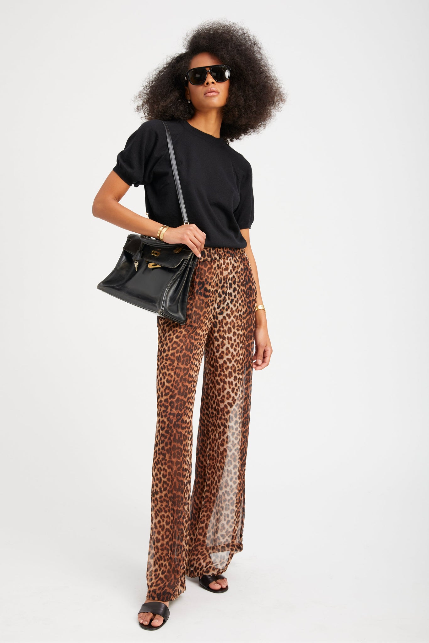 Jaguar Silk Wide Leg Pintuck Trousers
