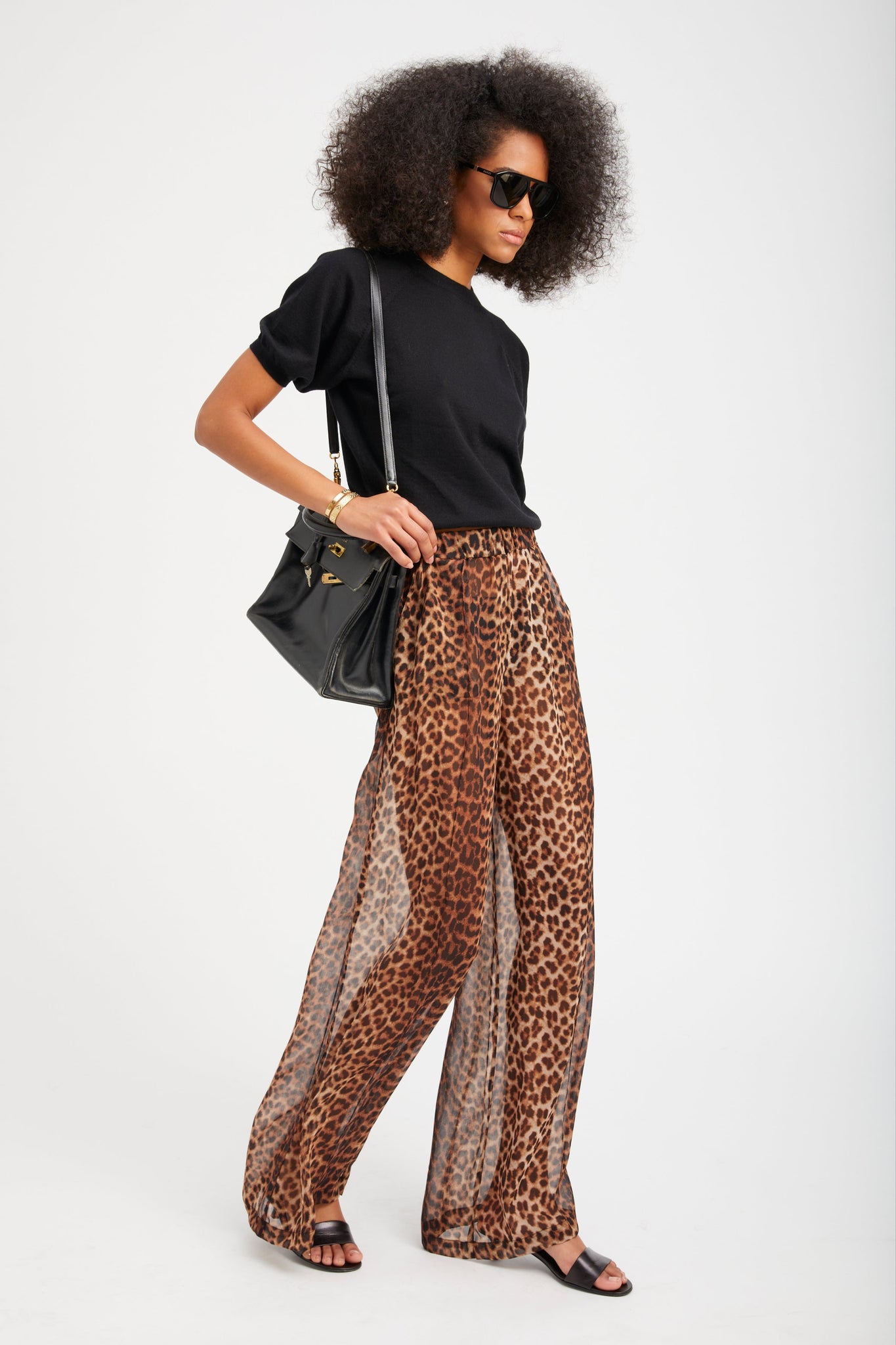 Jaguar Silk Wide Leg Pintuck Trousers