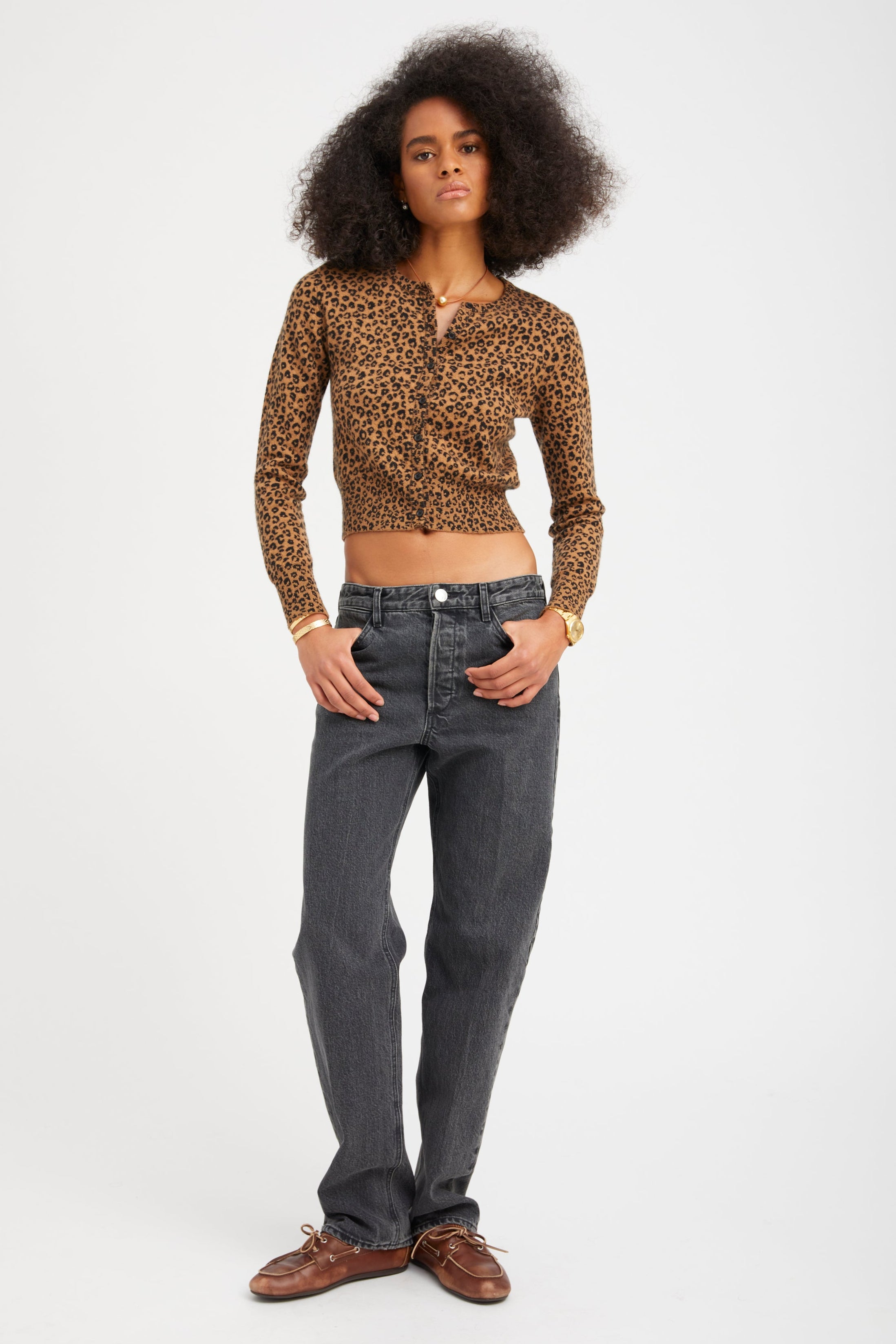 Leopard Fine Cashmere Baby Cardigan