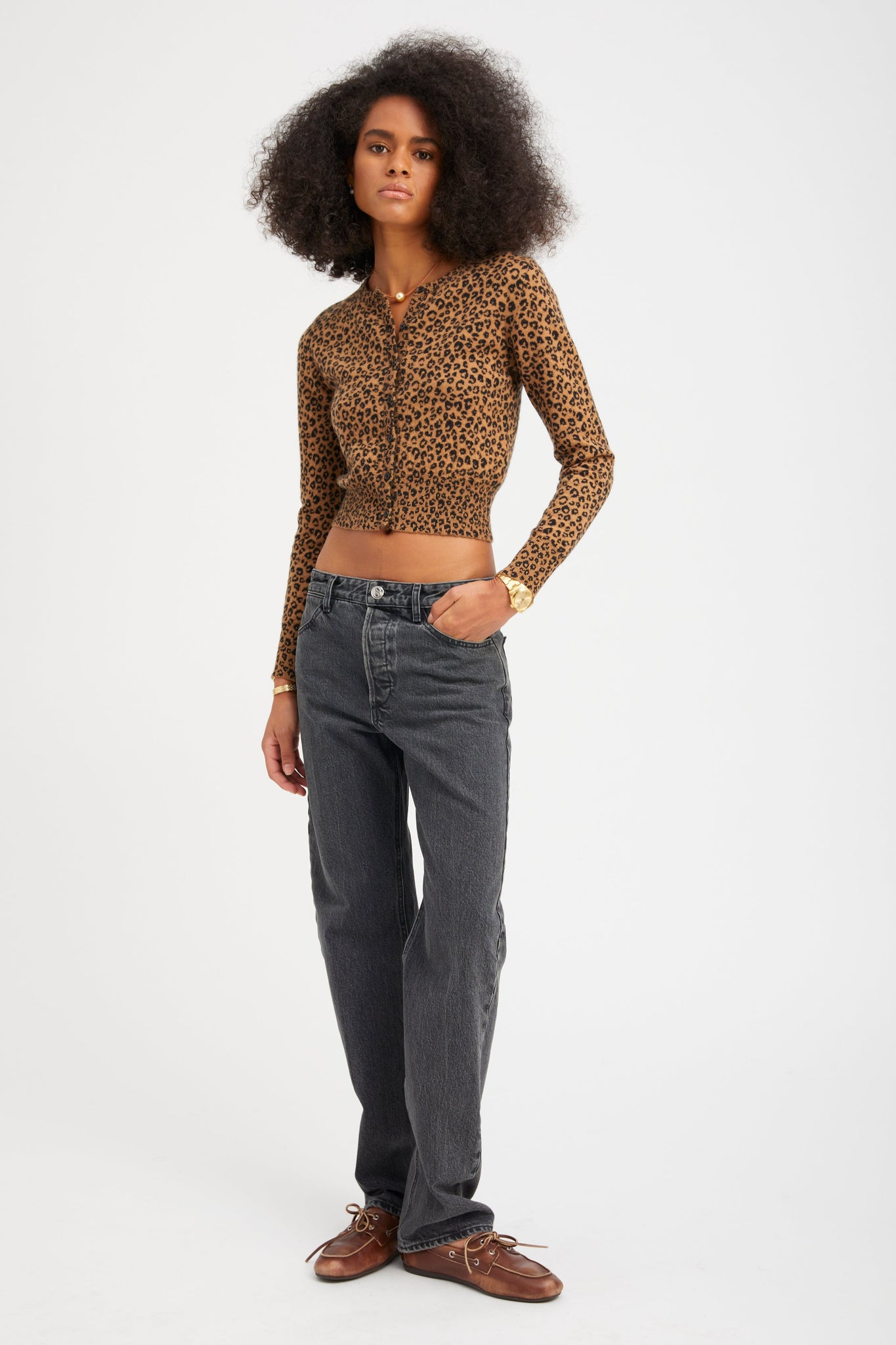 Leopard Fine Cashmere Baby Cardigan