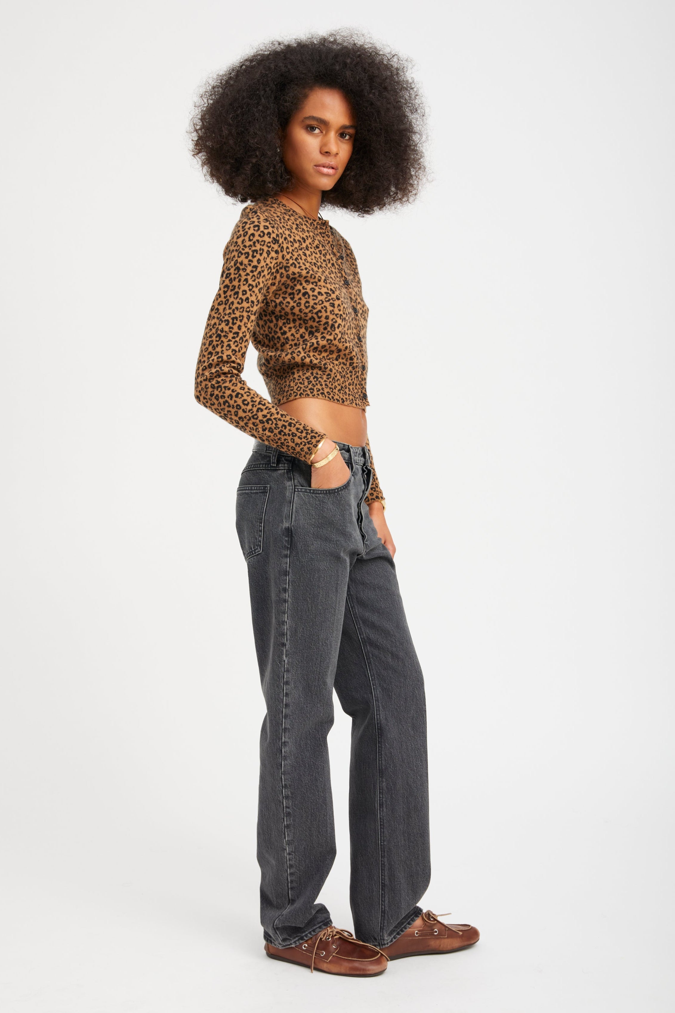 Leopard Fine Cashmere Baby Cardigan