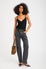 Black Tissue Cashmere Tank