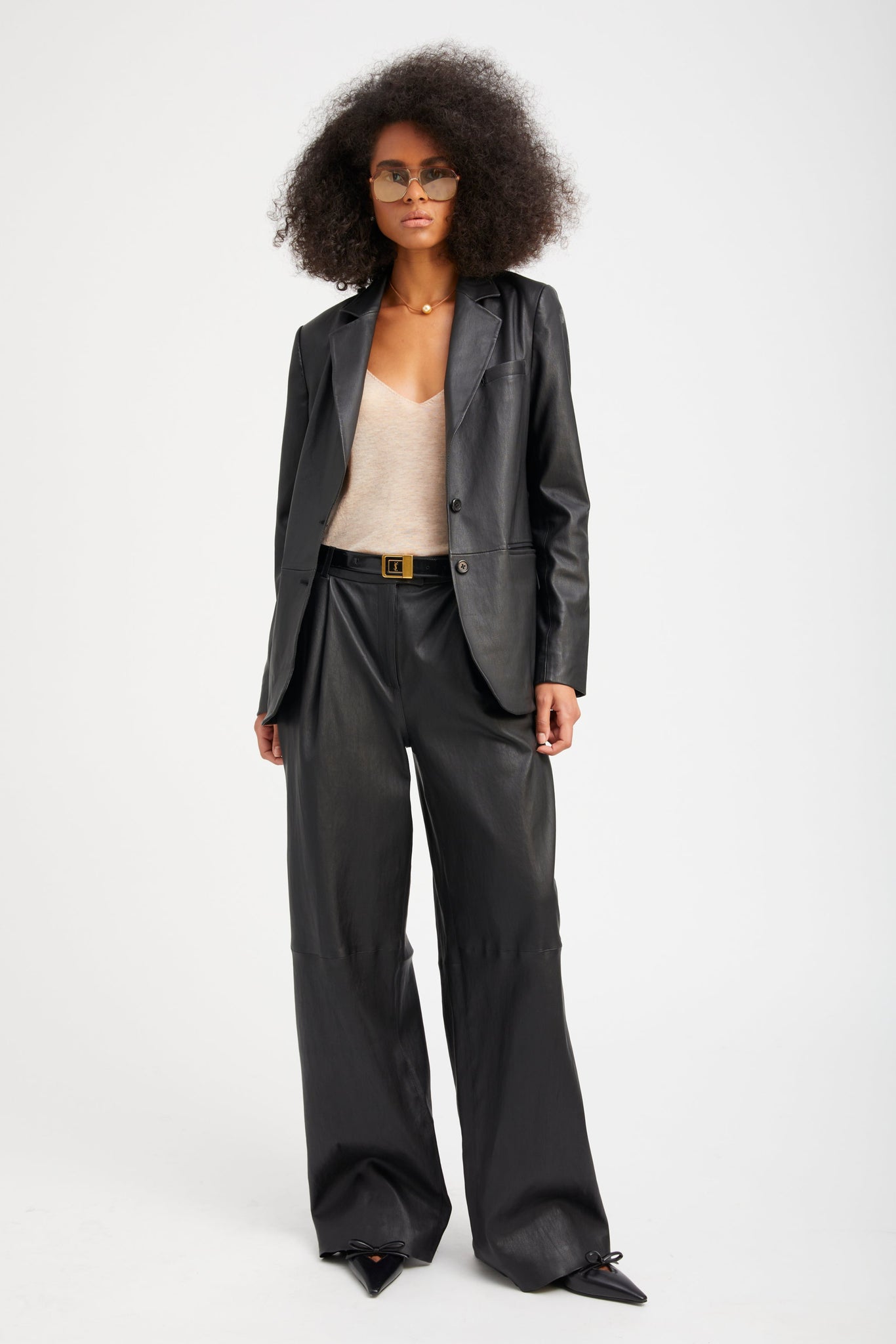 Black Leather Classic Blazer