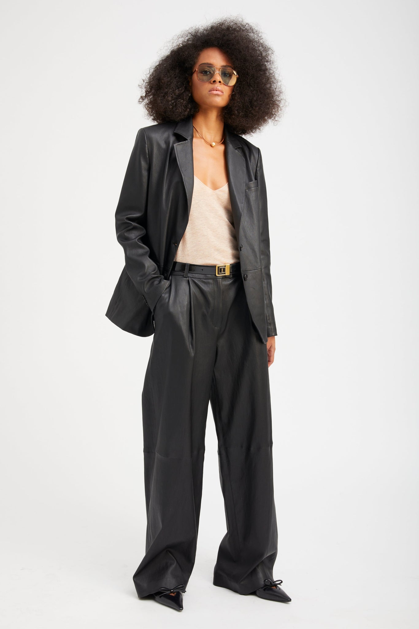 Black Leather Classic Blazer