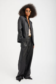 Black Leather Classic Blazer