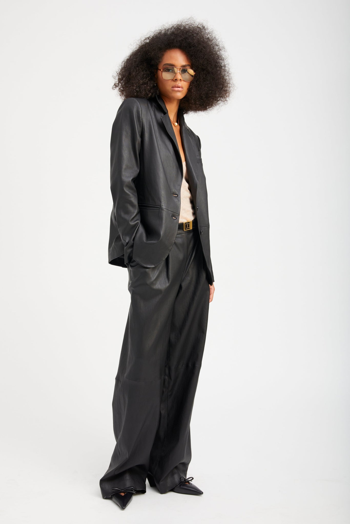 Black Leather Classic Blazer