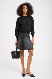 Black Leather Jane Skirt