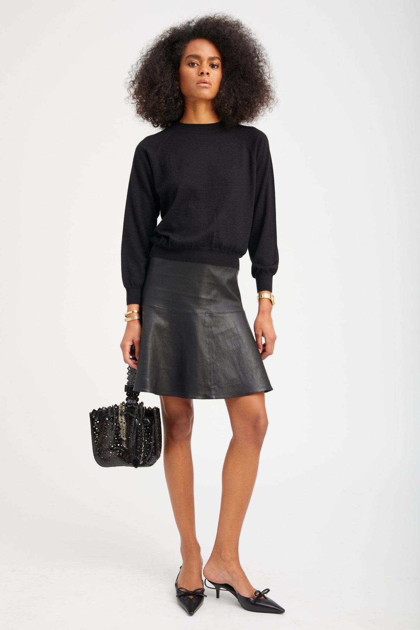 Black Cashmere Raglan Sweater