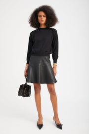 Black Leather Jane Skirt