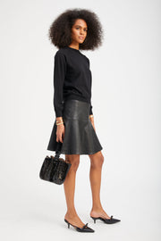 Black Leather Jane Skirt