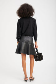 Black Leather Jane Skirt