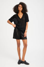 Black Tissue Cashmere Tee