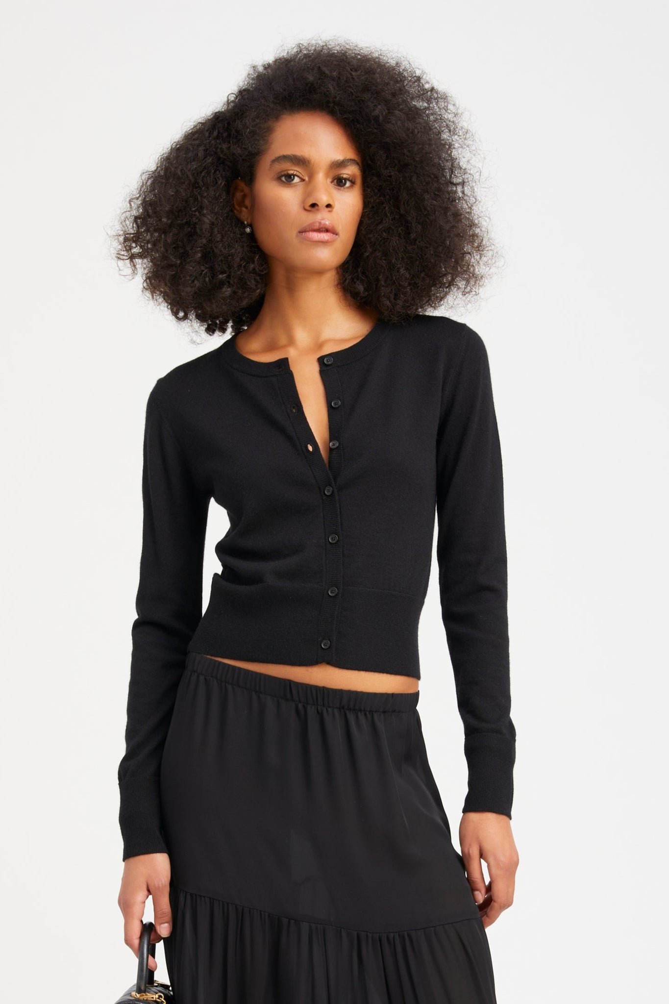 Black Ultra Fine Cashmere Baby Cardigan