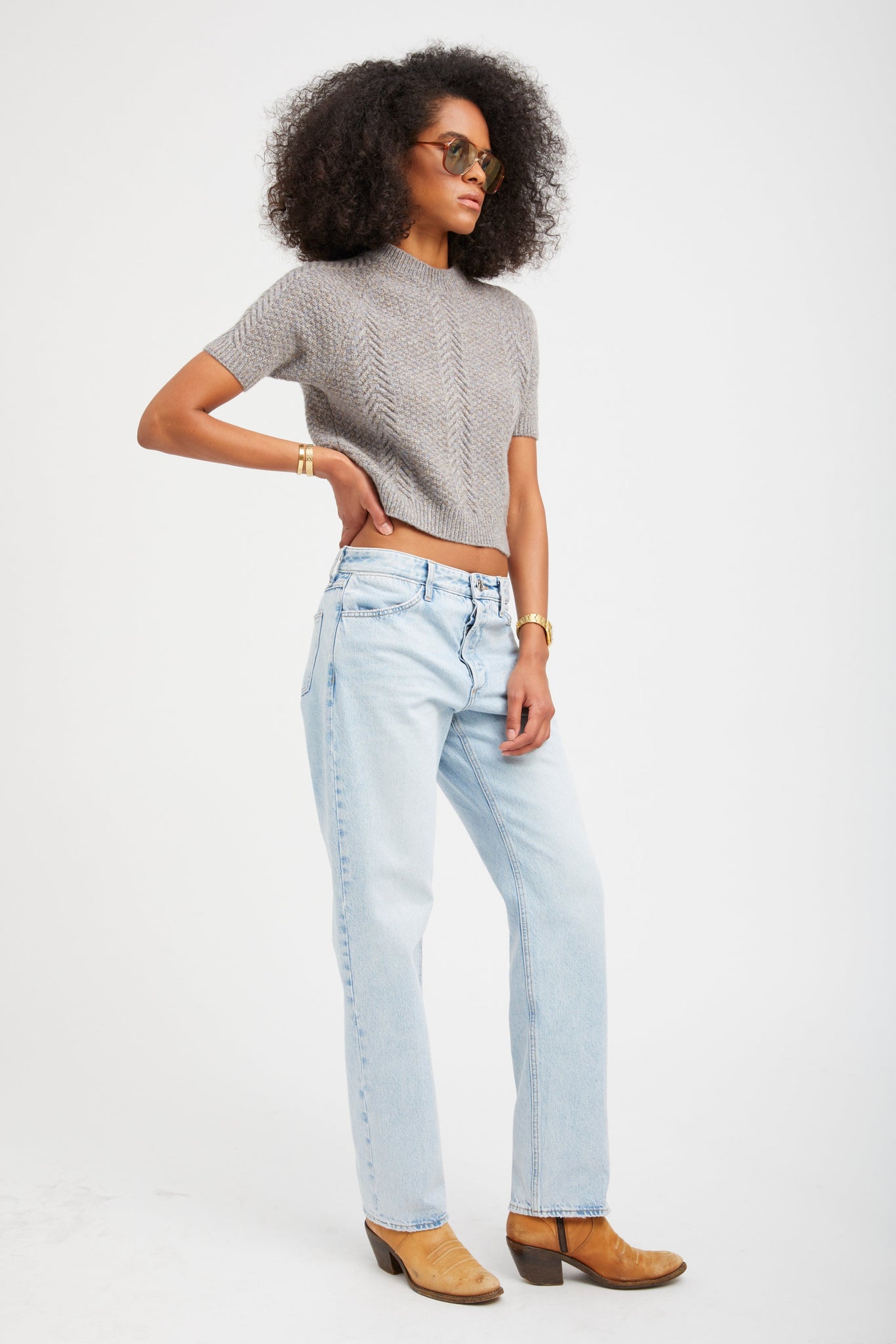 Cashmere Cable Knit Raglan Sweater