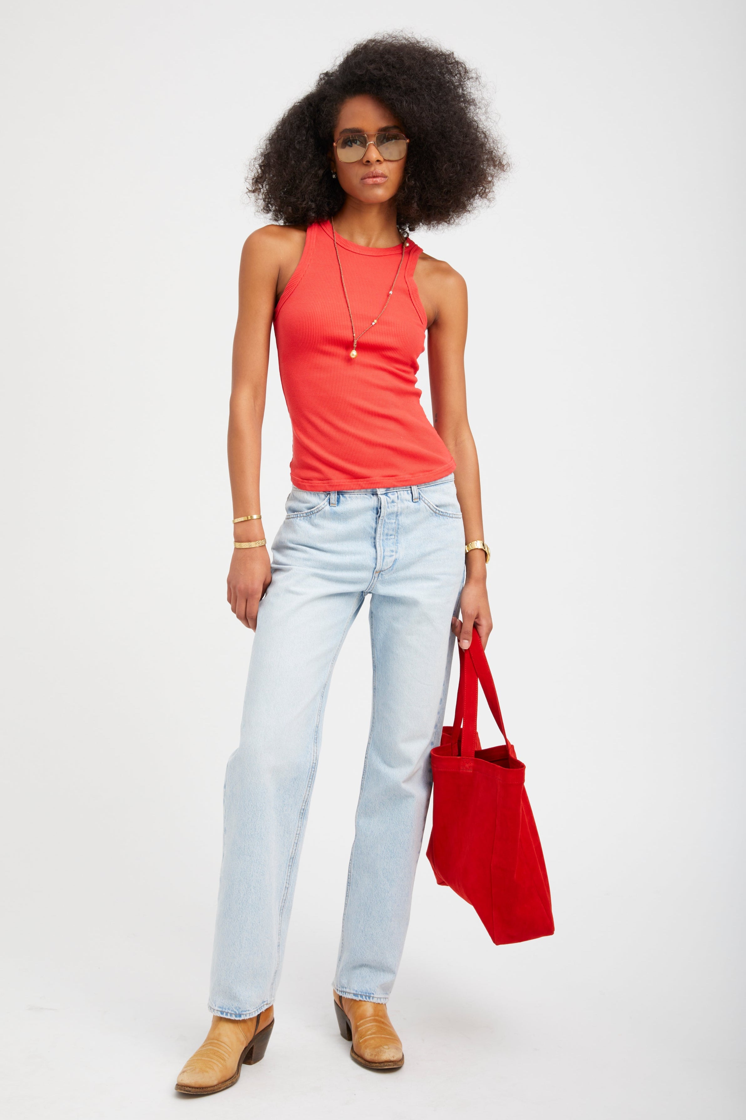Red Rib Racer Tank