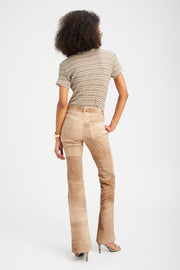 Sepia Suede 5 Pocket Micro Flare Pants