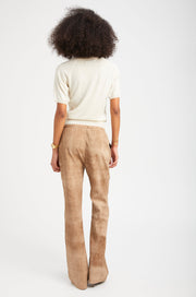 Sepia Suede Straight Leg Pants