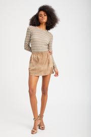 Sepia Suede Pull On Skirt