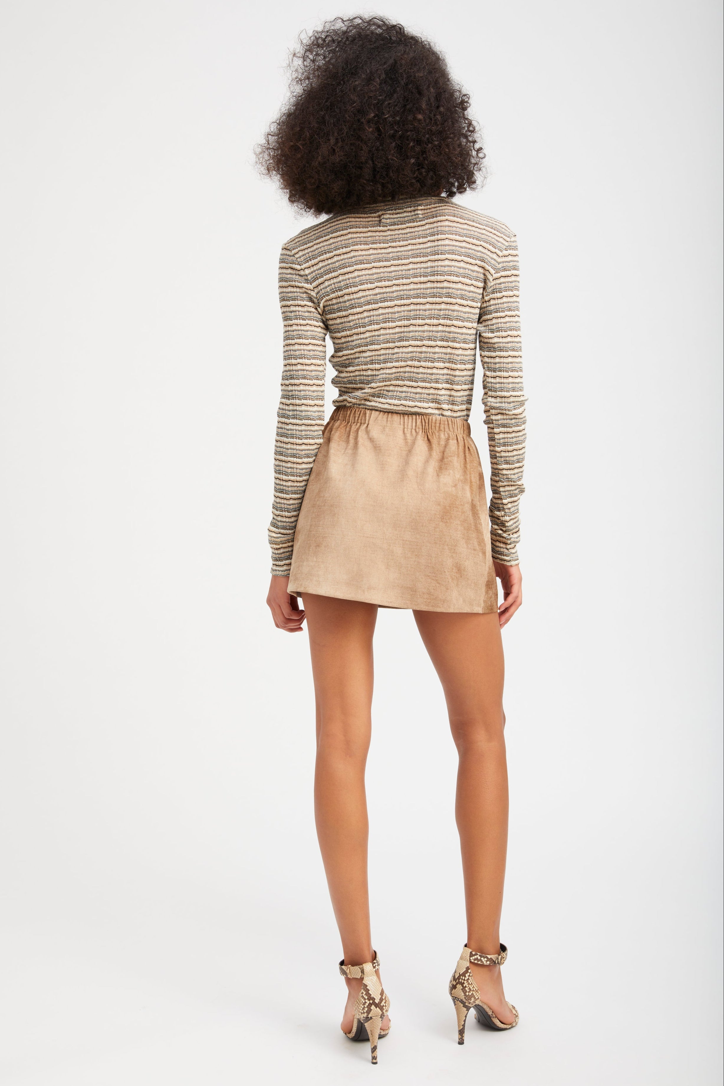 Truffle Striped Pointelle Long Sleeve Baby Tee