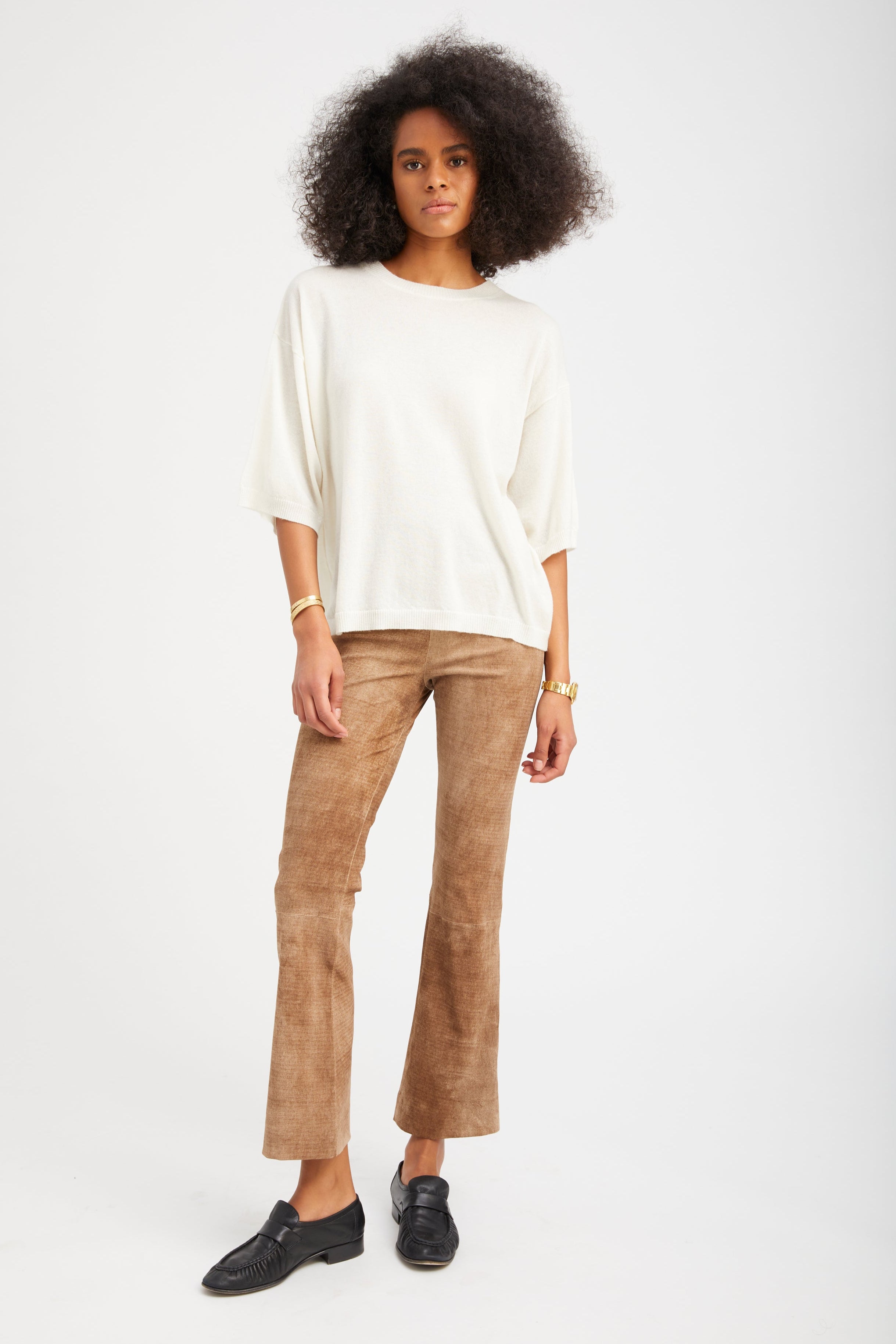 Sepia Suede Ankle Flare
