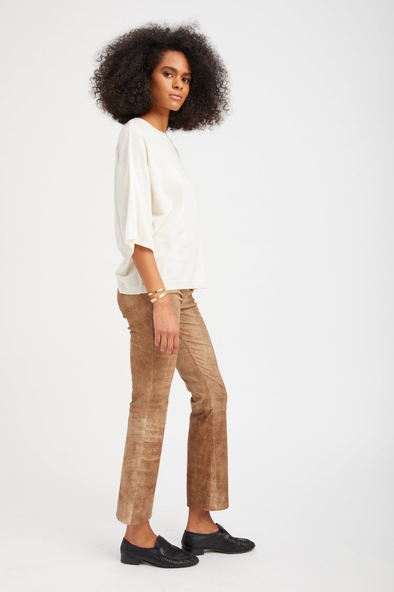 Sepia Suede Ankle Flare