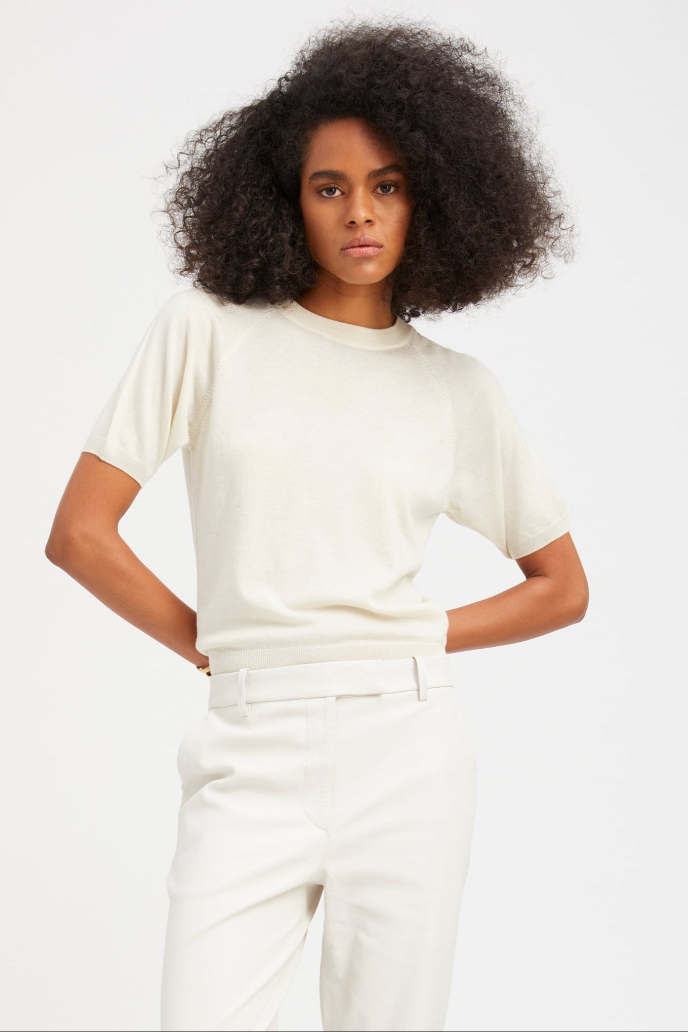Short Sleeve Raglan Cashmere Sweater