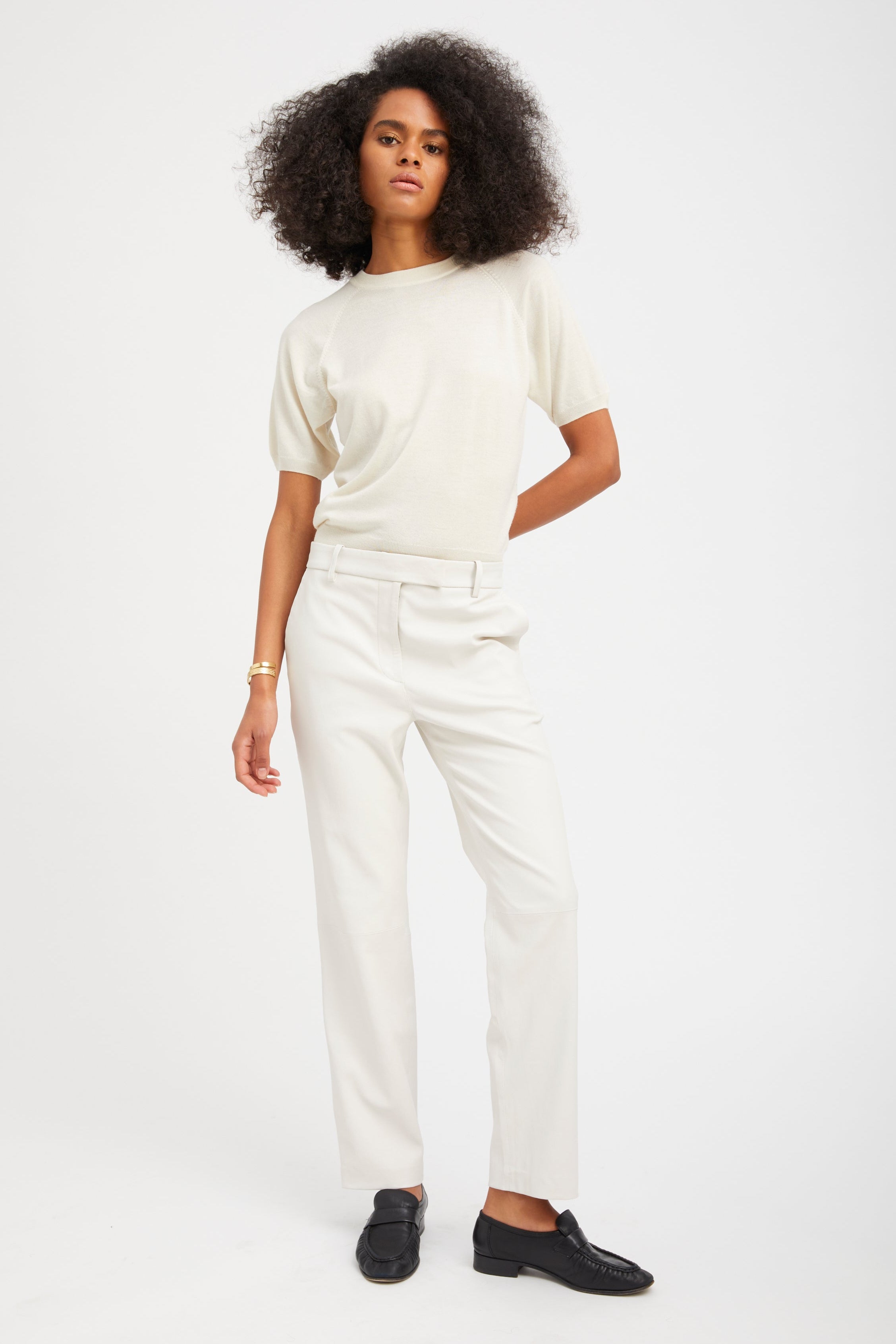 Shell Leather Sophia Cigarette Trousers
