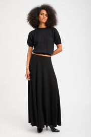Black Rib Brigitte Maxi Skirt