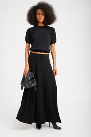 Black Rib Brigitte Maxi Skirt