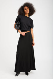 Black Rib Brigitte Maxi Skirt