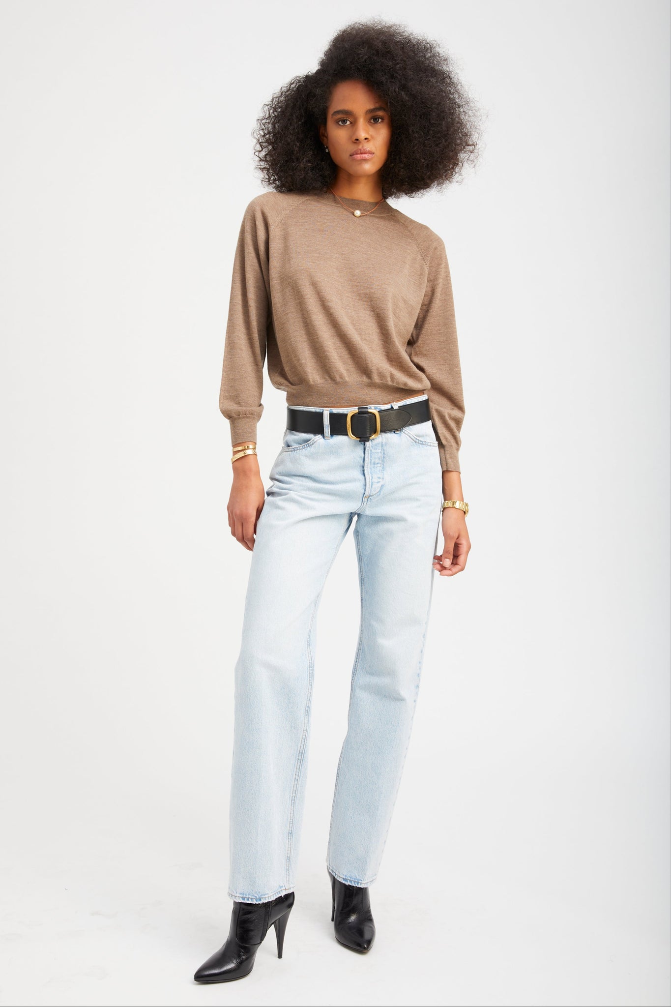 Truffle Cashmere Raglan Sweater