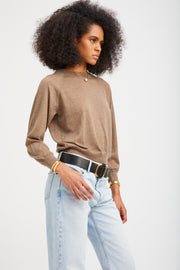 Truffle Cashmere Raglan Sweater