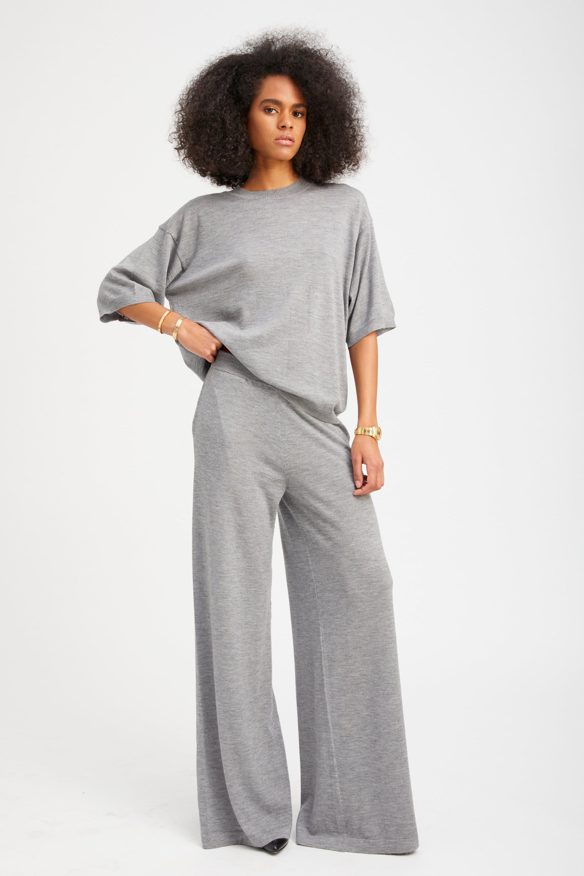 Grey Cashmere Boxy Tee
