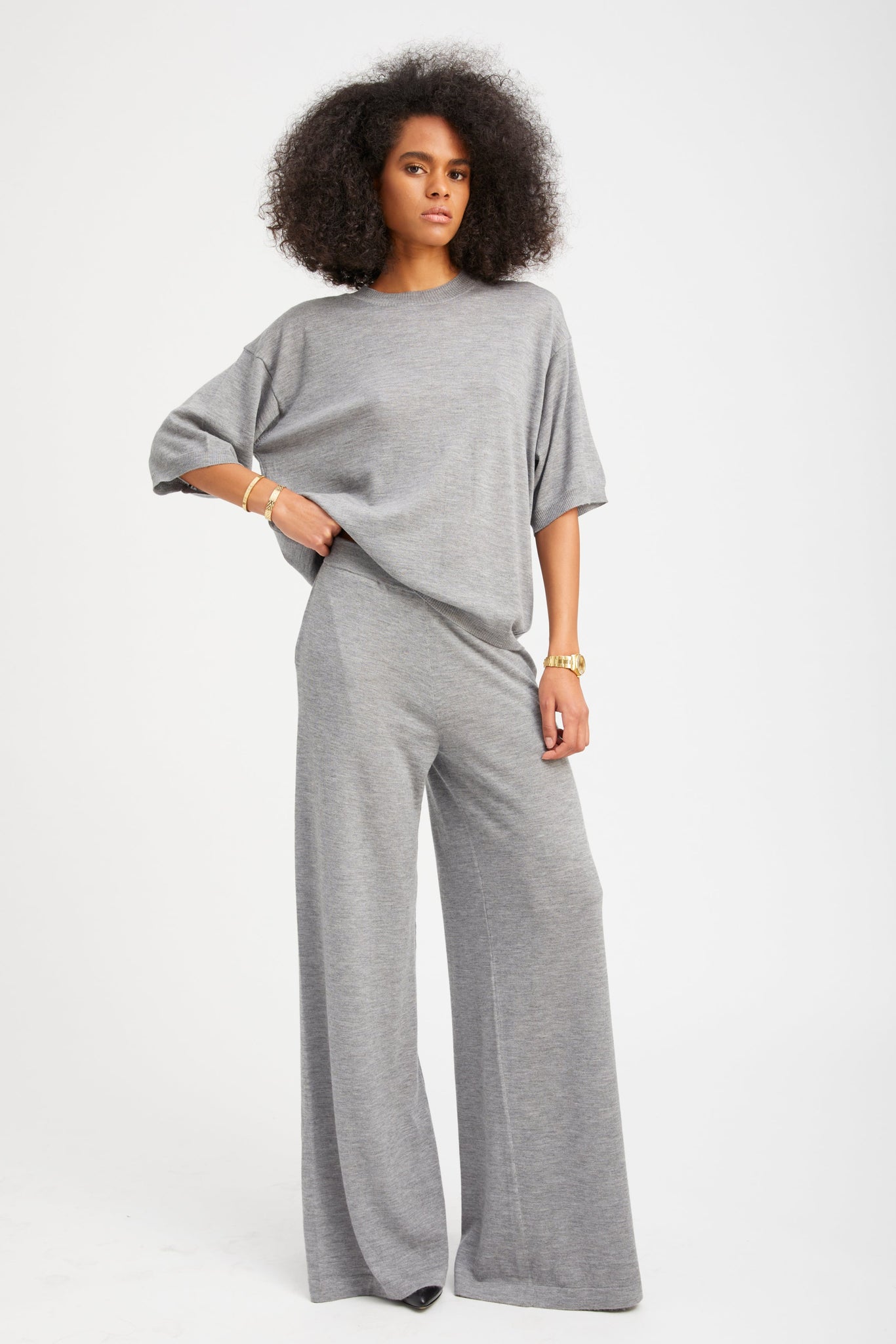 Grey Cashmere Boxy Tee