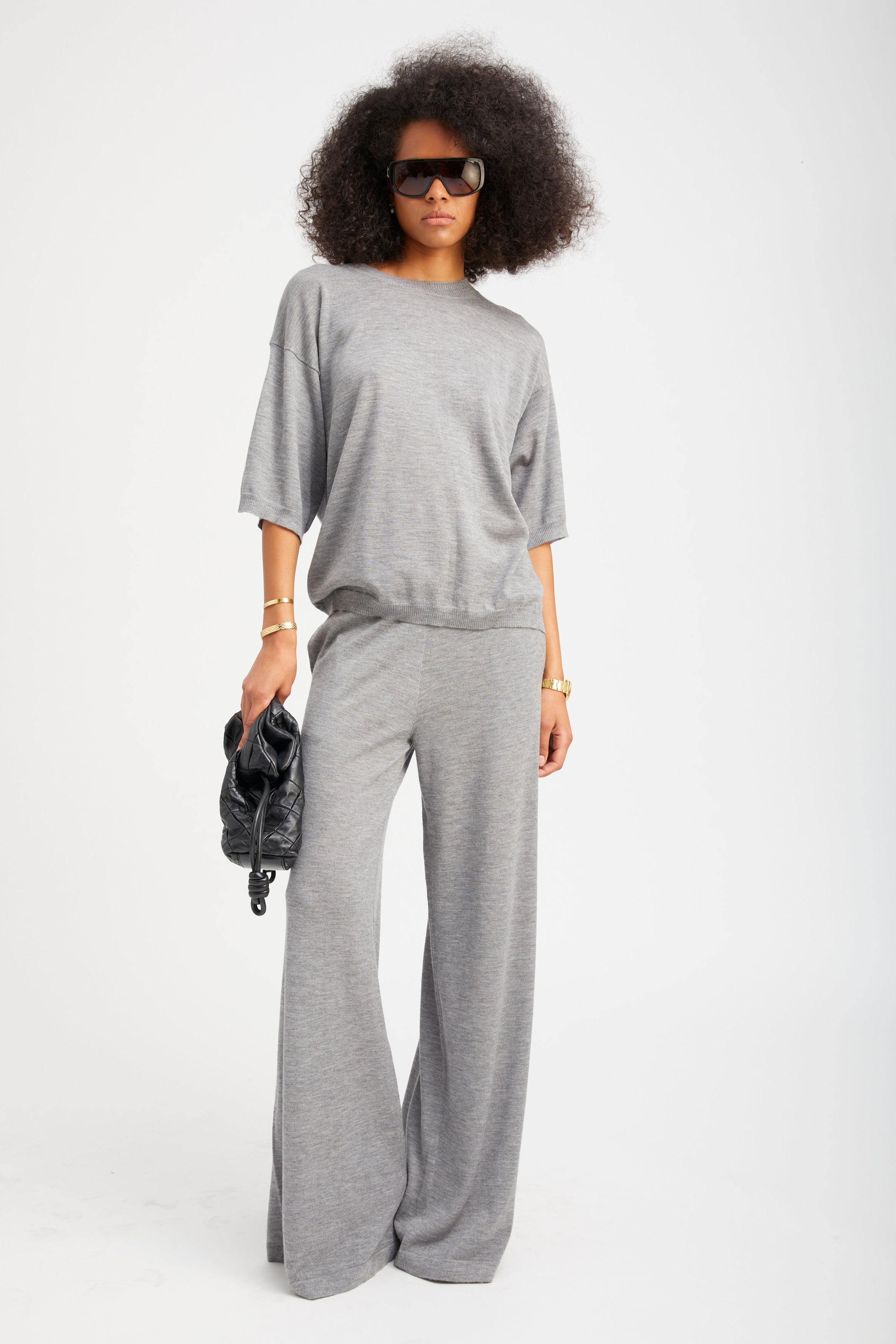 Grey Cashmere Boxy Tee