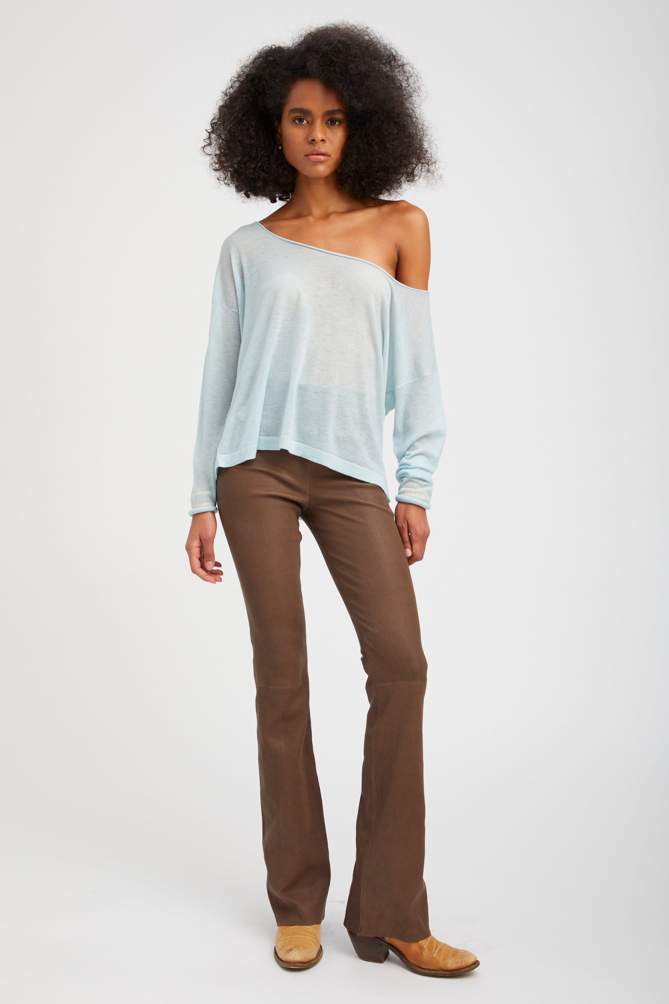 Jane Leather Micro Flare