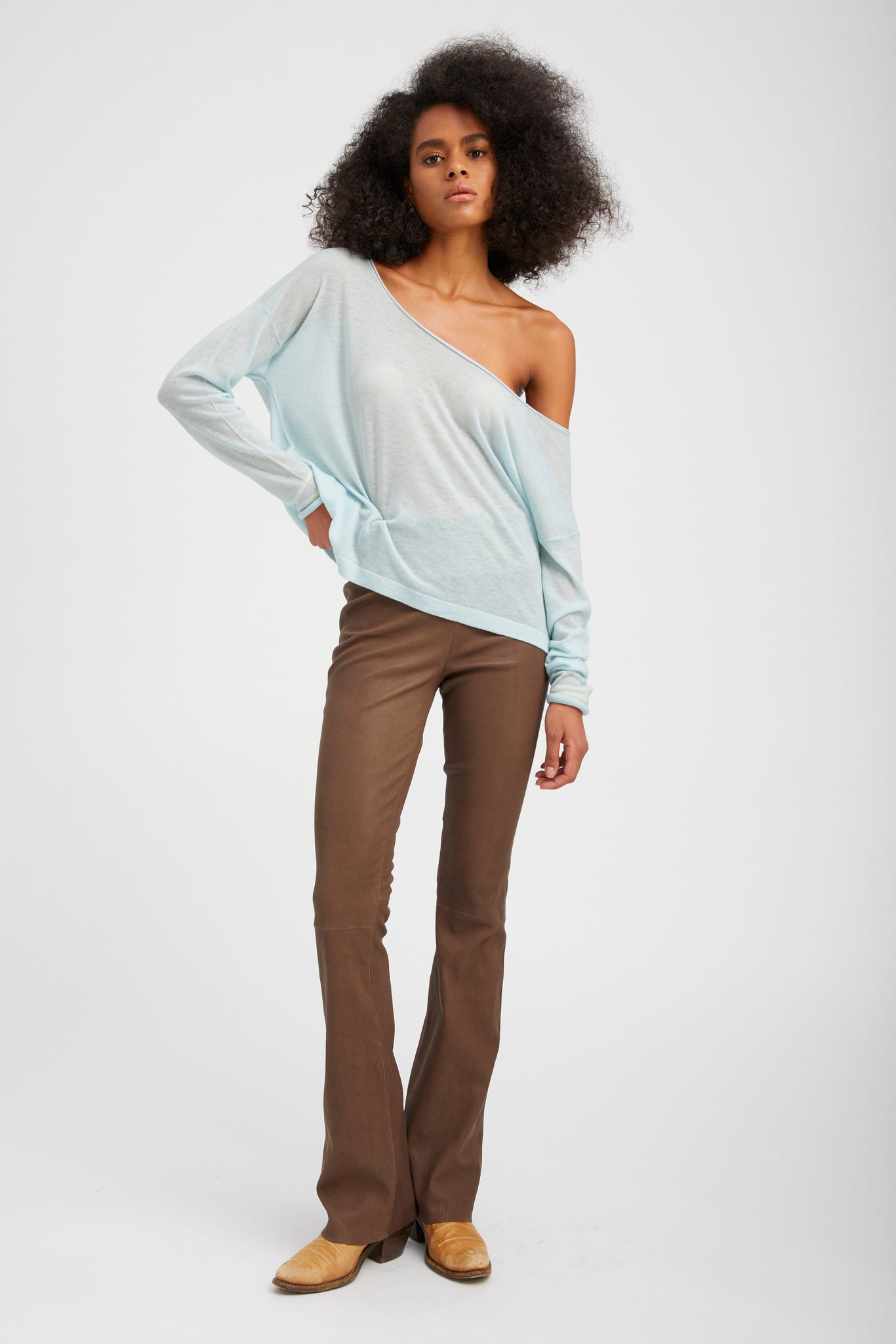 Jane Leather Micro Flare