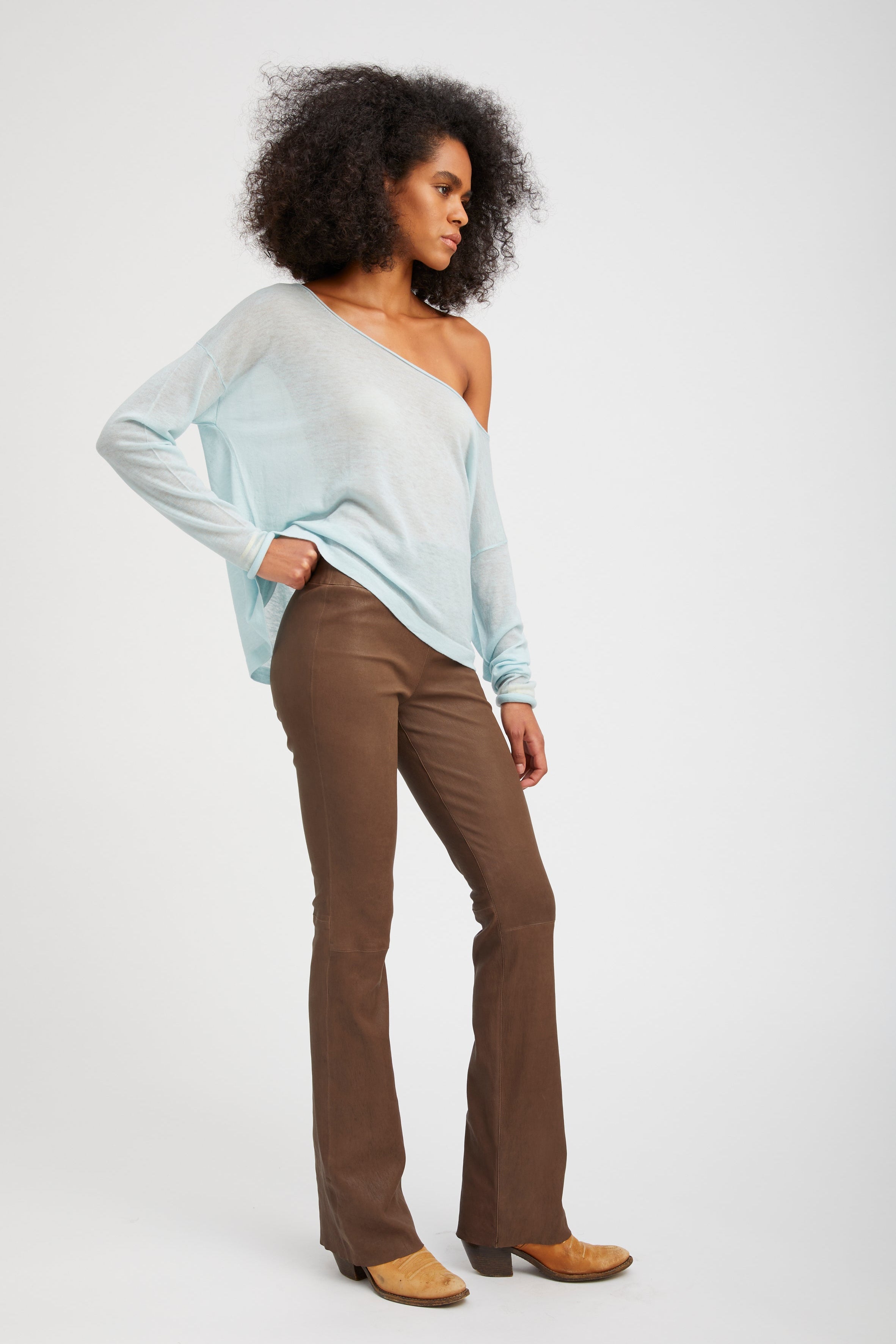 Jane Leather Micro Flare