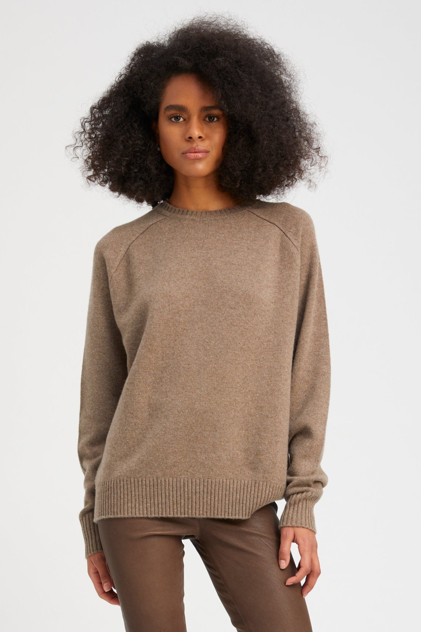 Walnut Cashmere Boyfriend Sweater